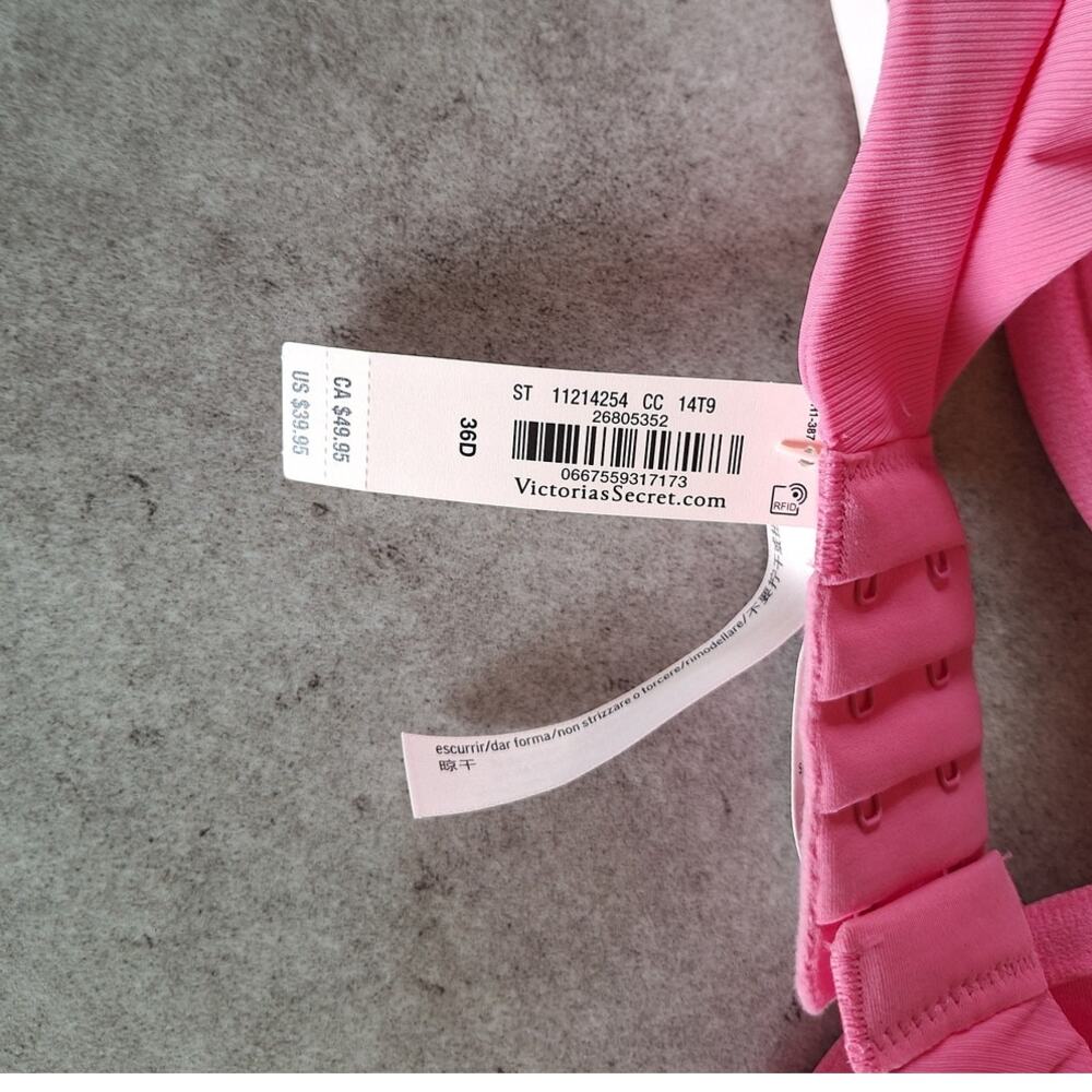 Victoria Secret t-shirt lightly lined full coverage bra 36D bubble gum pink - Picture 6 of 7